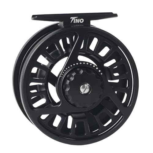 Maxcatch Tino Fly Fishing Reel, Large Arbor All Aluminum with CNC Cutting Trout Fly Reels, 3/4 5/6 7/8wt - color: Reel Only (Black), size: 7/8wt