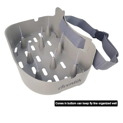 Fly Line Basket Authentic Danish Fisker Design Fishing Stripping Basket Ergonomic Smooth Curved Super Light Tangles with Silicone Spike for Line Tray - color: New Grey