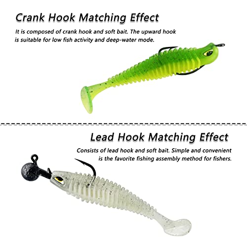 Soft Fishing Lures, 6.5cm/8cm Paddle Tail Swimbaits Soft Plastic Lures Kit for Bass Trout Walleye Crappie 30pcs/40pcs… - color: 8cm/3.15in - 30pcs