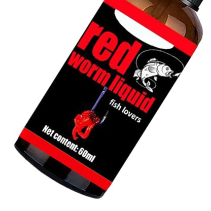 Red Worm Liquid - 60ml Fishing Bait Additive, Concentrated Angling Attractant Formula, Multifunctional Natural Scent Enhancement Booster | Catfish Carp Trout Cod Freshwater River Reservoir Outdoor