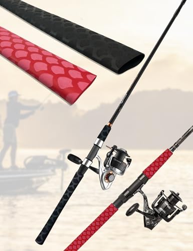 Accering Fishscale Durable Fishing Rod Shrink Wrap (φ20mm, Black) - color: Black, size: φ20mm, L3.3ft