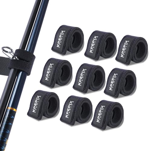 9PCS Fishing Rod Belts - Fishing Rod Sleeve Pole Straps, Fishing Pole Wrap - Fish Accessories Fit for Casting Rod, Spinning and Fly Rod