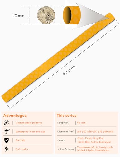 Accering Fishscale DIY Heat Shrink Handle Grip (φ20mm, Yellow) - color: Orange, size: φ20mm, L3.3ft