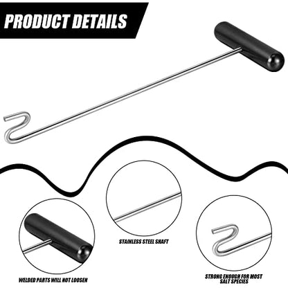Sotiff 2 Pcs 12 in Stainless Steel Fish Hook Remover Tools Summer Fishing Hook Quick Removal Device Saltwater Dehooker Aluminum and Fish Dehooker for Fisherman - color: Black