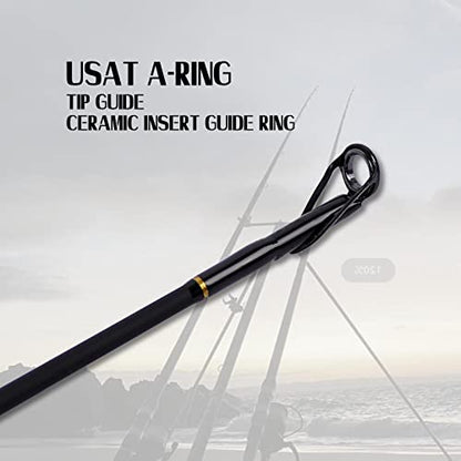 Fiblink Surf Fishing Rod 2 Piece/3 Piece/4 Piece Portable Travel Casting Rod Saltwater Surf Rod (9'/10'/12'/13') - style: Cast-12'-3pc