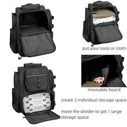 WANOON Fishing Backpack,Tackle Bag,with Tackle Boxes. Large Fishing Bag, Strong Materials - color: Black, size: 42L-With Tackle Boxes