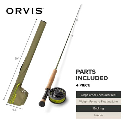 Orvis Encounter Fly Rod Outfit - 4Pc Fishing Rod and Reel Combo | Smooth Performance, Complete with Reel, Line, Backing, & Leader for Young Anglers, Pre-Balanced Ready-to-Fish Setup - size: 6-Weight, 9'