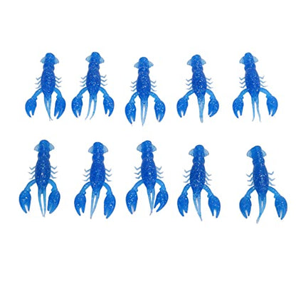 Flexible PVC Soft Fishing Lure Crawdad Baits, Set of 10 Portable Shrimp Lures, Reusable Elastic Bait for Outdoor Fishing Enthusiasts - color: Blue