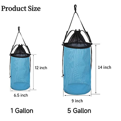Fishing Bait Mesh Bag - Live Bait Storage Cage, Textilene Mesh Fishing Net - size: 1 Gallon
