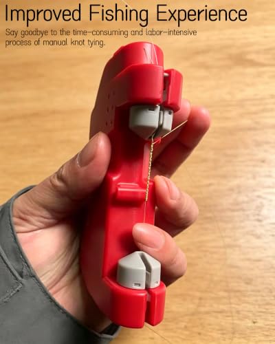 Electric Knot Assist - Fishing Knot Tying Tool, Electric Lure GT Knotter for Anglers, Quick Tying Device, Portable Fishing Line Knot Tying Tools (Red)