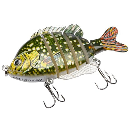 BASSDASH SwimPanfish Multi Jointed Panfish Bluegill Swimbaits Hard Topwater Bass Lures Fishing Lure Crank Saltwater 3.5in/0.85oz - color: Northern Pike