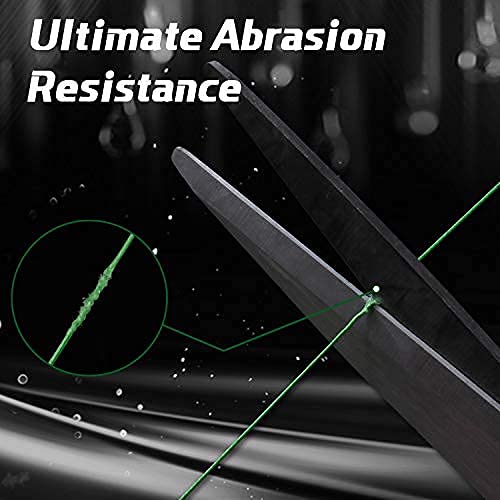 RUNCL PowerBraid Fishing Line 4/8/9 Strands, Braided Fishing Line 300/500/1000Yds - Seamless Weaving Tech, Enhanced Coating Tech, Zero Stretch, High Sensitivity, Smaller Diameter - Braid Line 15-115LB - color: Hi-Vis Green, size: 15LB-500yds(4 Strands)