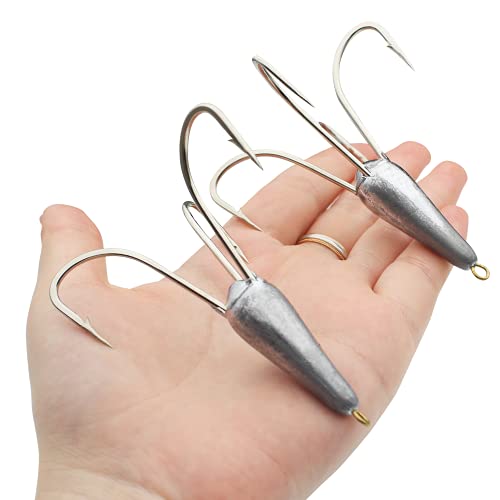 Snagging Hooks Snagging Weighted Treble Hooks Large Fishing Hooks Snagging Weighted Treble Hooks Weighted Treble Bunker Snag Hooks 3 Sizes 1.05oz/1.76oz/2.46oz - style: 1.05oz: Three Claw+four Claw Anchor Hooks