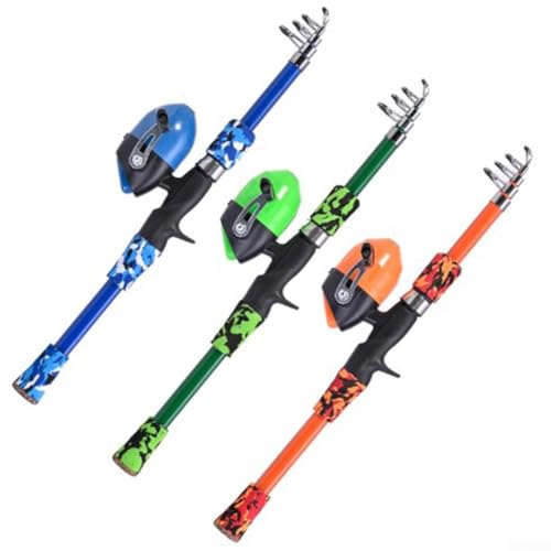 Telescoping Fishing Rod and Reel for Combo for, Portable Compact Travel Fishing Rod Set with Reel, FRP Beginner Fishing Pole for Children, 65cm Collapsible Design
