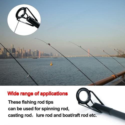 FishTrip Rod Tip Repair Kit, 20/60/70/90/230pcs Fishing Rod Tips Replacement Kit Stainless Steel Ceramic Guides Ring Fishing Pole Eyelets Repair Kit - color: G_30pcs Repair Kit