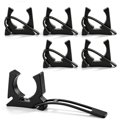 6 Pcs Boat Hook Holder, Black Rubber Quick Release Oar & Pole Holders, Fits 3/4" to 2" Diameter, Marine Spring Clips Replacement for SOF-LOC, for Gaff, Paddle, Anchor, Push Pole, Boat Net