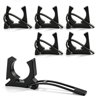 6 Pcs Boat Hook Holder, Black Rubber Quick Release Oar & Pole Holders, Fits 3/4" to 2" Diameter, Marine Spring Clips Replacement for SOF-LOC, for Gaff, Paddle, Anchor, Push Pole, Boat Net
