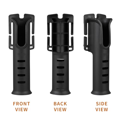 Belt Fishing Rod Holders, 2 Pack Portable Waist Belt Fishing Rod Holder, Adjustable Pole inserter Fishing Rod Accessories for Surf Kayak Outdoor Fishing (Black)