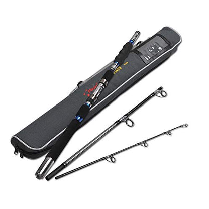 Fiblink 3-Piece Spinning Rod Heavy Spinning Fishing Rod Portable Fishing Rod Graphite Spin Rod (30-50 Pound Test) - size: Length: 7'