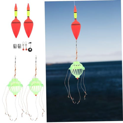 Outanaya Artificial Fishing Lure Buoy Kit Lure Fishing Tackle Buoy and Bait Cage Versatile for Anglers