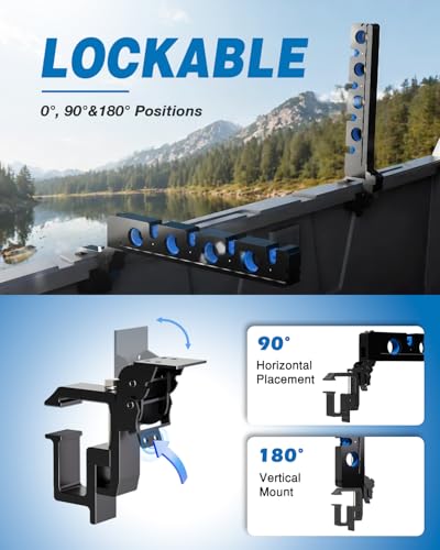 Fishing Pole Rack for Truck Bed Fishing Rod Holder Truck Fishing Pole Holder Holds up to 8 Rods or 4 Fly Rods Storage Organizer for Ford F150 Dodge Ram Tundra