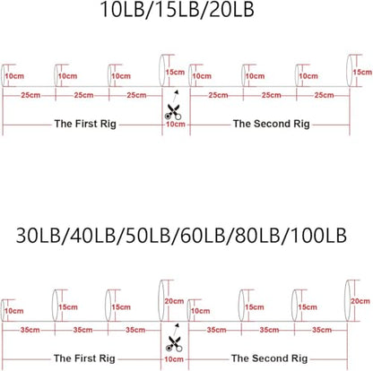 MASTERPRO Pre-Tied Dropper Loop Rigs, Fishing Line Spool 10LB 15LB 20LB 30LB 40LB 50LB 60LB 80LB 100LB, Suitable for Saltwater Freshwater Fishing - size: big bobbin-40LB
