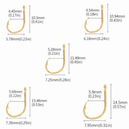 500Pcs Fishing Hooks Set – High Carbon Steel Sharpened Barbed Circle Hooks in Assorted Sizes 3 to 12 for Freshwater and Saltwater Fishing - size: 2#-with Holes