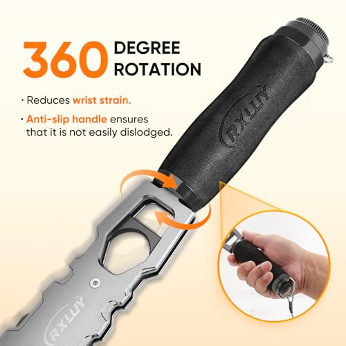 11.5" Fish Lip Gripper with Scale, Max 40lbs Scale, 360° Swivel Non-Slip Handle, Fish Grabber Control Tool for Safe, Hook Removal, Easy Catch & Release, Fishing Gifts for Men Women - color: Black