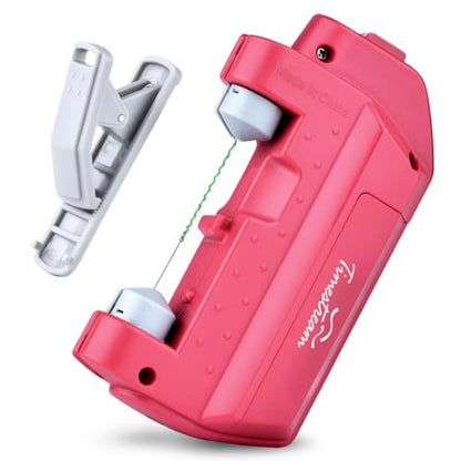 Electric Knot Assist,Fishing Knot Tying Tool, Electric Fishing Knot Tying Tool, Stainless Steel Fishing Hook Tier Fishing Line Knot Tying Tools - color: Red