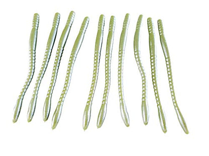 Floating Worm 10 Per Pack 6 Inch Scented Bass, Walleye and More - color: Green Pumpkin