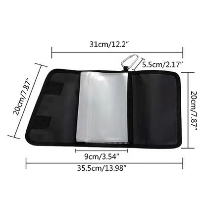 Froiny Fishing Soft Lure Storage Bag Waterproof Fishing Baits Binder Fly Fishing Leader Tackle Wallet Bag with Carabiner