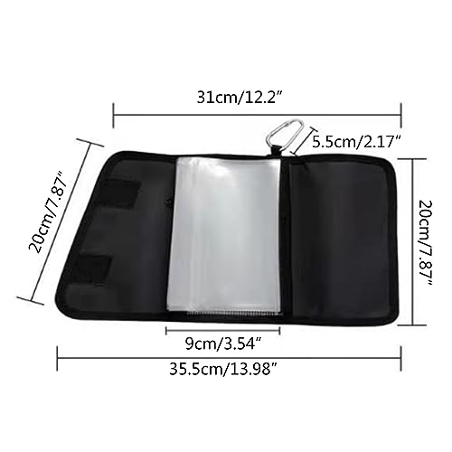 Froiny Fishing Soft Lure Storage Bag Waterproof Fishing Baits Binder Fly Fishing Leader Tackle Wallet Bag with Carabiner