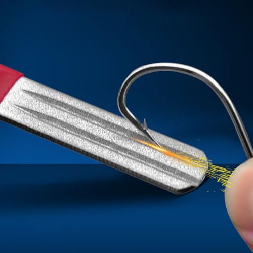 Kichvoe Portable Fishing Hook Sharpener Tool with Adamas Material, Fish Hook File Shape, Suitable for Sharpening Fishing Accessories, for Camping and Outdoor Activities
