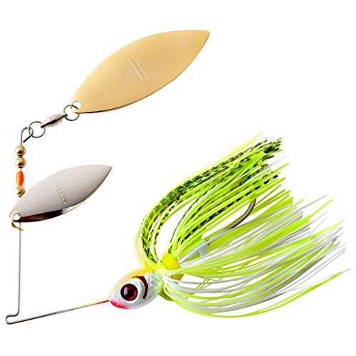 Booyah Blade Spinner-Bait Bass Fishing Lure - color: Chartreuse White Shad, style: Double Willow (3/8 Oz)