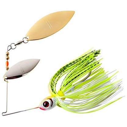 Booyah Blade Spinner-Bait Bass Fishing Lure - color: Chartreuse White Shad, style: Double Willow (3/8 Oz)
