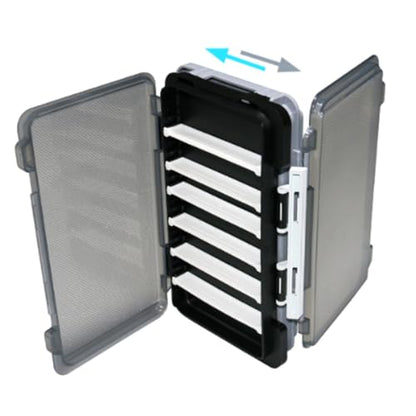 Grids Fishing Tackle Box Water Proof Seal Fishing Tool Storage Box Lures Baits Storage Case with Adjustable Compartments - color: Black