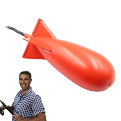 Fishing Bait Feeder | Carp Fishsing Feeder with Rocket Shape | Spod Bombs | Float Lure Bait Holder Container, Spomb Pellet Feeders for Fishing Accessories - color: Red