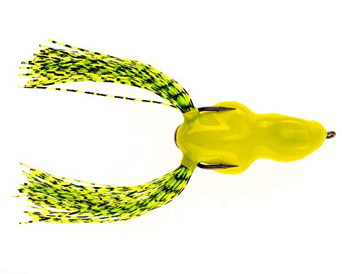 Scum Frog Scumdog Topwater Bass Fishing Hollow Body Frog Lure with Weedless Hooks - color: Chartreuse, size: 5/8 oz