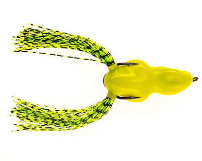 Scum Frog Scumdog Topwater Bass Fishing Hollow Body Frog Lure with Weedless Hooks - color: Chartreuse, size: 5/8 oz
