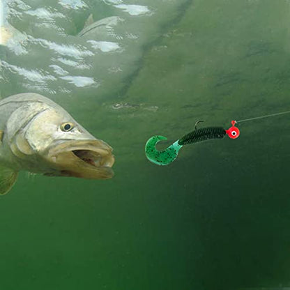Dr.Fish 20 Pack Fishing Jig Heads, Crappie Jig Round Ball Head Freshwater Fishing Hooks Bass Trout Panfish Walleye Bluegill Saltwater - color: Pink, size: 1/8oz-Hook #2