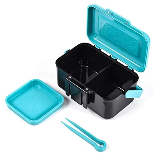 2PCS Worm Bait Holder, Bait Storage Box, Fishing-Accessories Boxes Storage Containers （Blue）