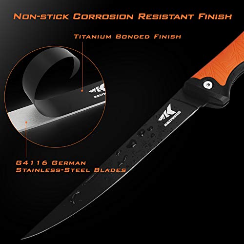 KastKing Folding Fillet/Fishing/Camping/Hunting Knife and 7.5” Aluminum Saltwater Fishing Pliers, Includes Sheath