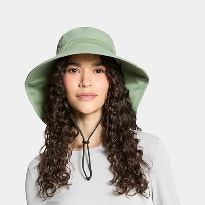Cooling Sun Defender Sun Hat, UPF 50 UV Protection for Men Women, Wide Brim Outdoor Hat for Hiking, Fishing, Beach, Gardening - color: Hedge Green