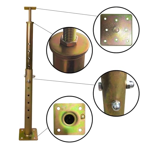 19.5"-34.5" Height Range Adjustable House Floor Jacks Post Pole for Leveling, Galvanized, 4 Pack - size: 19.5-34.5 inch