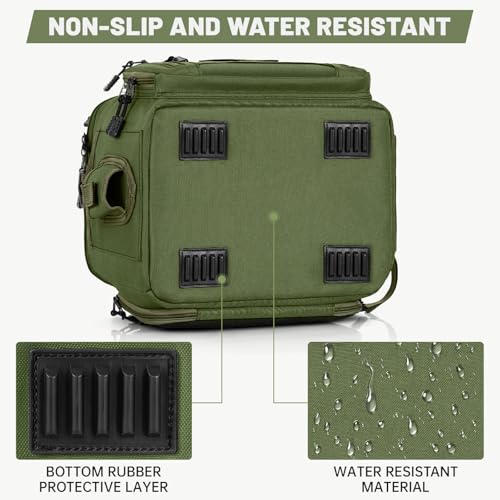 20L Fishing Tackle Bag Empty, Fits 3400-3600 & 4007 Lure Boxes, Water Resistant Fishing Gear Storage Bag, Portable Padded Shoulder Strap Bag for Saltwater Freshwater, Green - color: Green, style: Bag Only