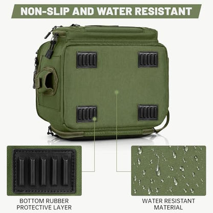 20L Fishing Tackle Bag Empty, Fits 3400-3600 & 4007 Lure Boxes, Water Resistant Fishing Gear Storage Bag, Portable Padded Shoulder Strap Bag for Saltwater Freshwater, Green - color: Green, style: Bag Only