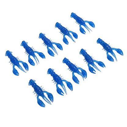 10pcs Crawfish Soft Lure Fishing Lure Crawdad Bait PVC Shrimp Artificial Soft Lure Baits for Bass Fishing Crayfish Baits Swimbait - color: Blue
