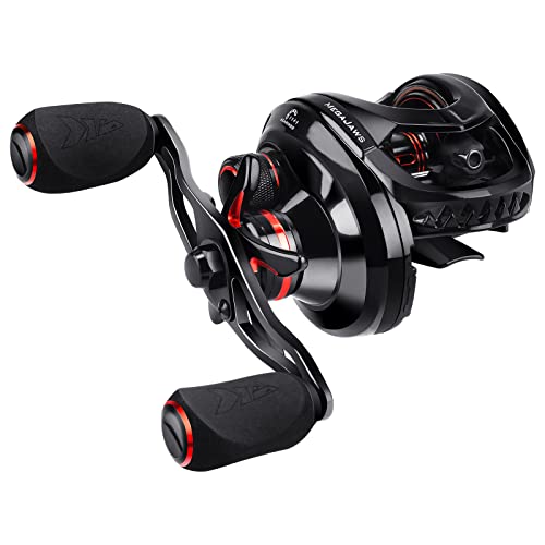 KastKing MegaJaws Elite Baitcasting Fishing Reel, New AutoMag Dual Braking System, Only 6.7oz, 17.64 LBs Carbon Fiber Drag, 11+1 Shielded BB, High Speed 5.4:1 to 9.1:1 Gear Ratios - size: Right - 7.2:1, style: Megajaws