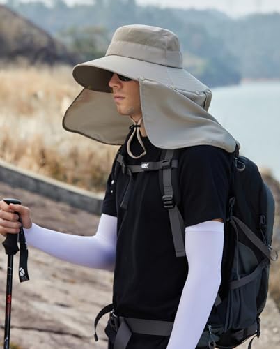 Women Wide Brim Face Mask Sun Hat Detachable Neck Face Flap Ponytail UV Protection Visor Hat Garden Fishing Hiking - color: Bg9215-mise