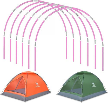 DIY Tent Pole, Replacement Tent Pole, Greenhouse Hoops,Telescopic Rod,Long Approximately 52ft, Diameter - 6.5mm,36 Pack, for Hiking Camping Backpacking Tent - color: 17 inches- 36 packs (Pink)